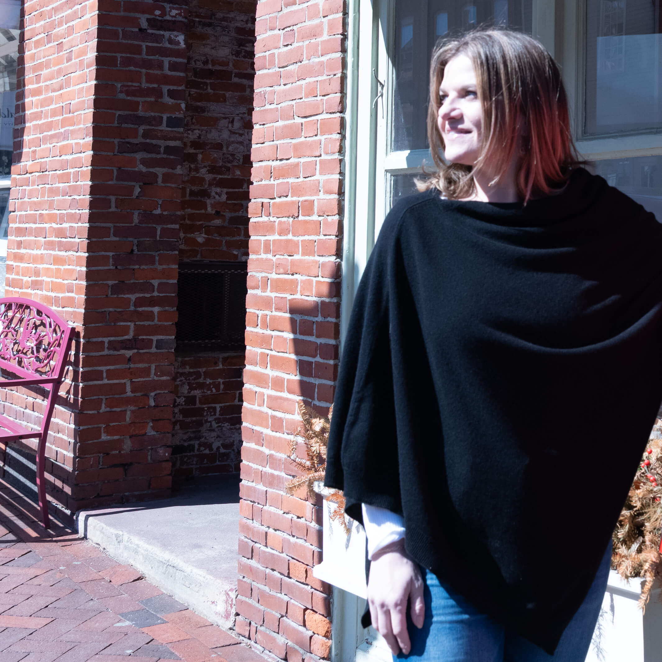 Billie Todd Two-Ply Cashmere Shawl Made in Scotland #color_black