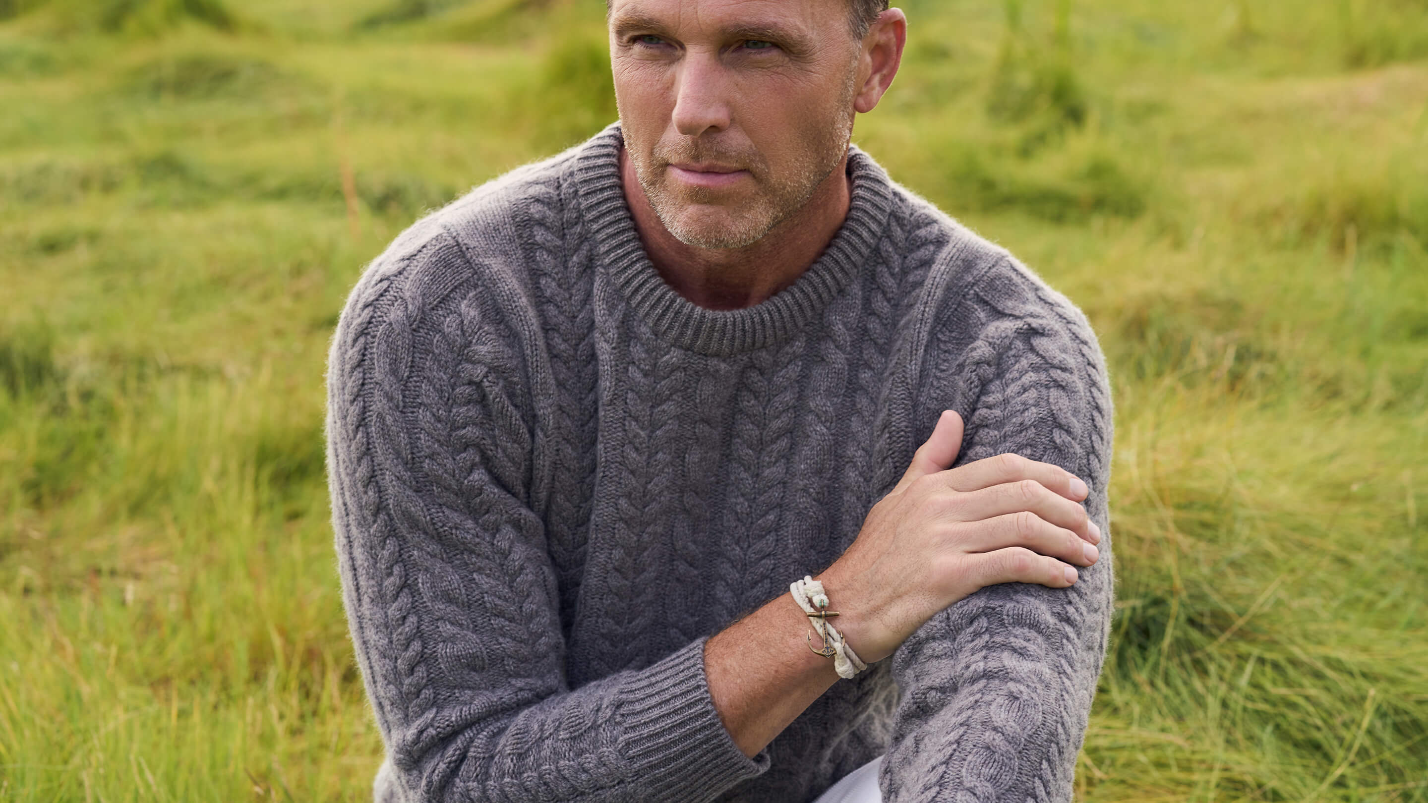 Billie Todd Cashmere Four-ply Aran Crew - Elk