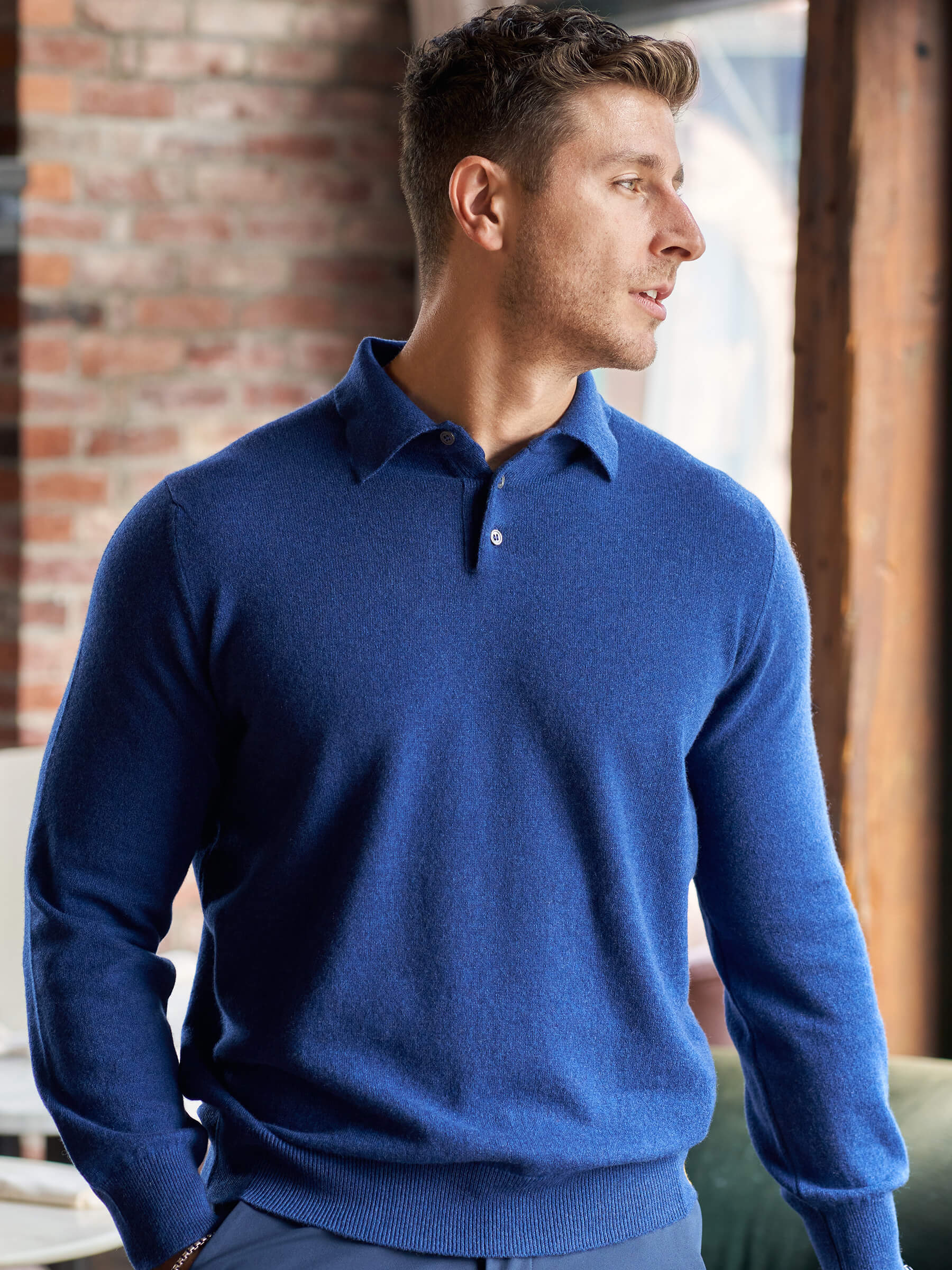 Billie Todd Two-Ply Cashmere Polo in Noss