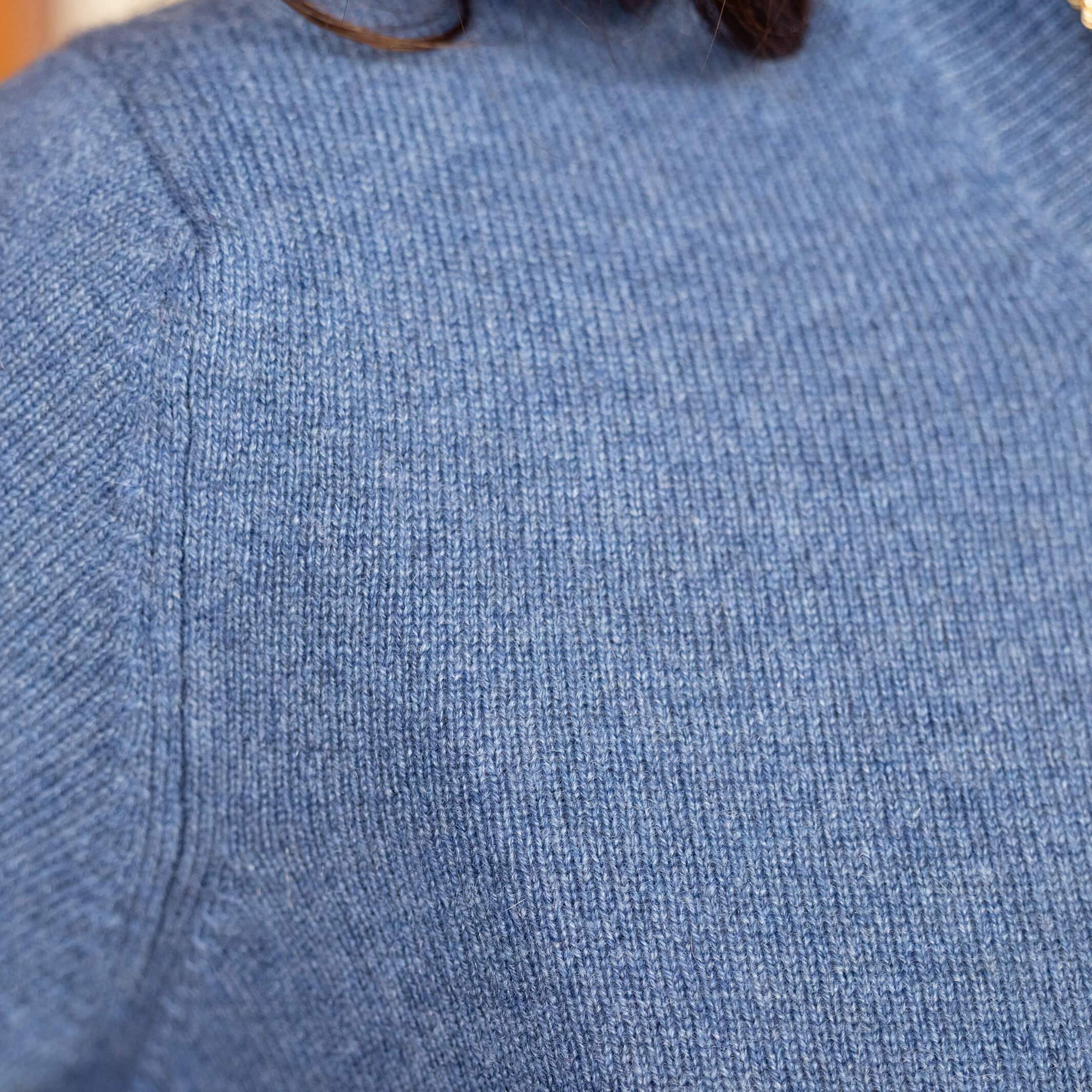 Billie Todd 100% Cashmere Two-Ply Crewneck #color_loch blue