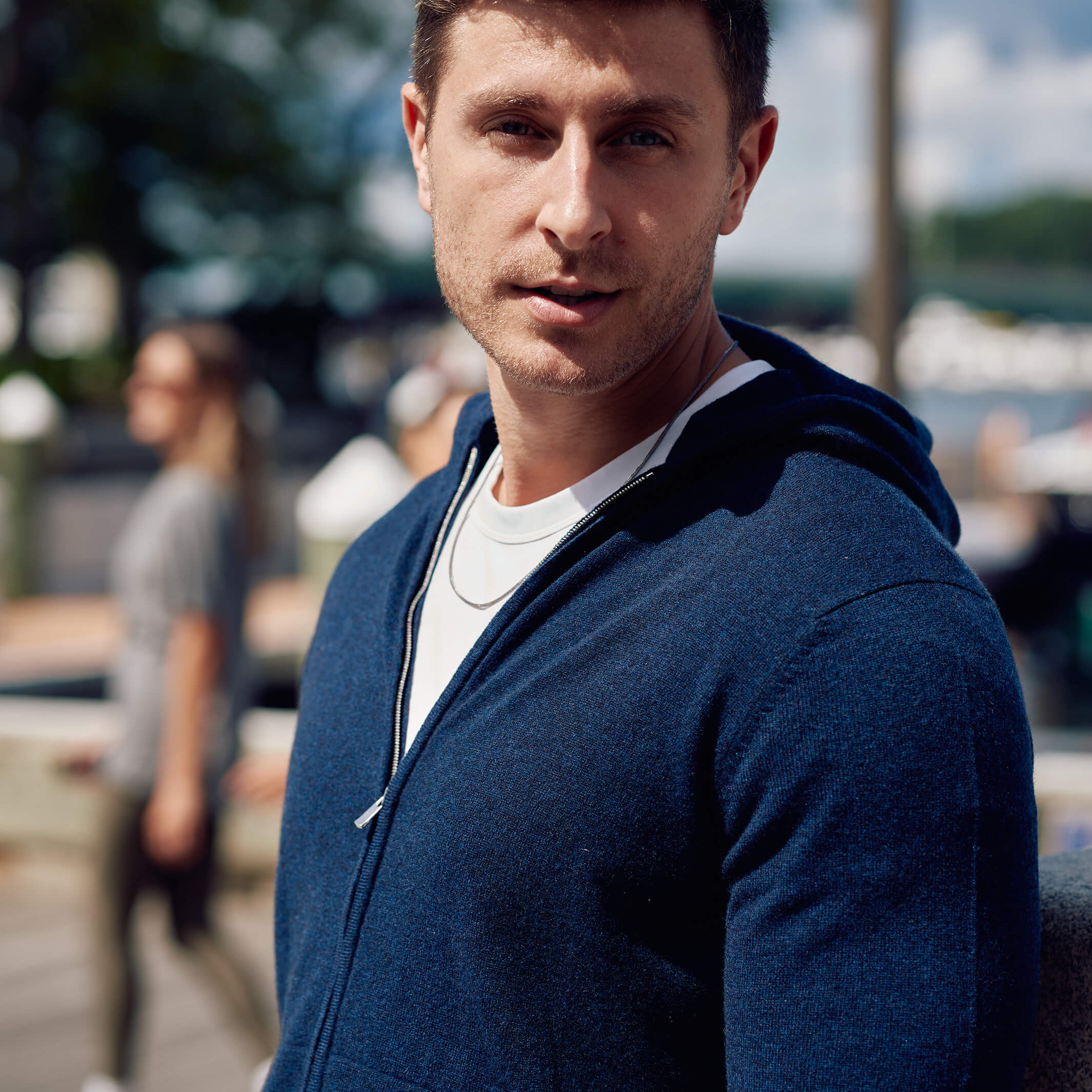 Billie Todd 100% Cashmere Hoodie Ink Well#color_ink well