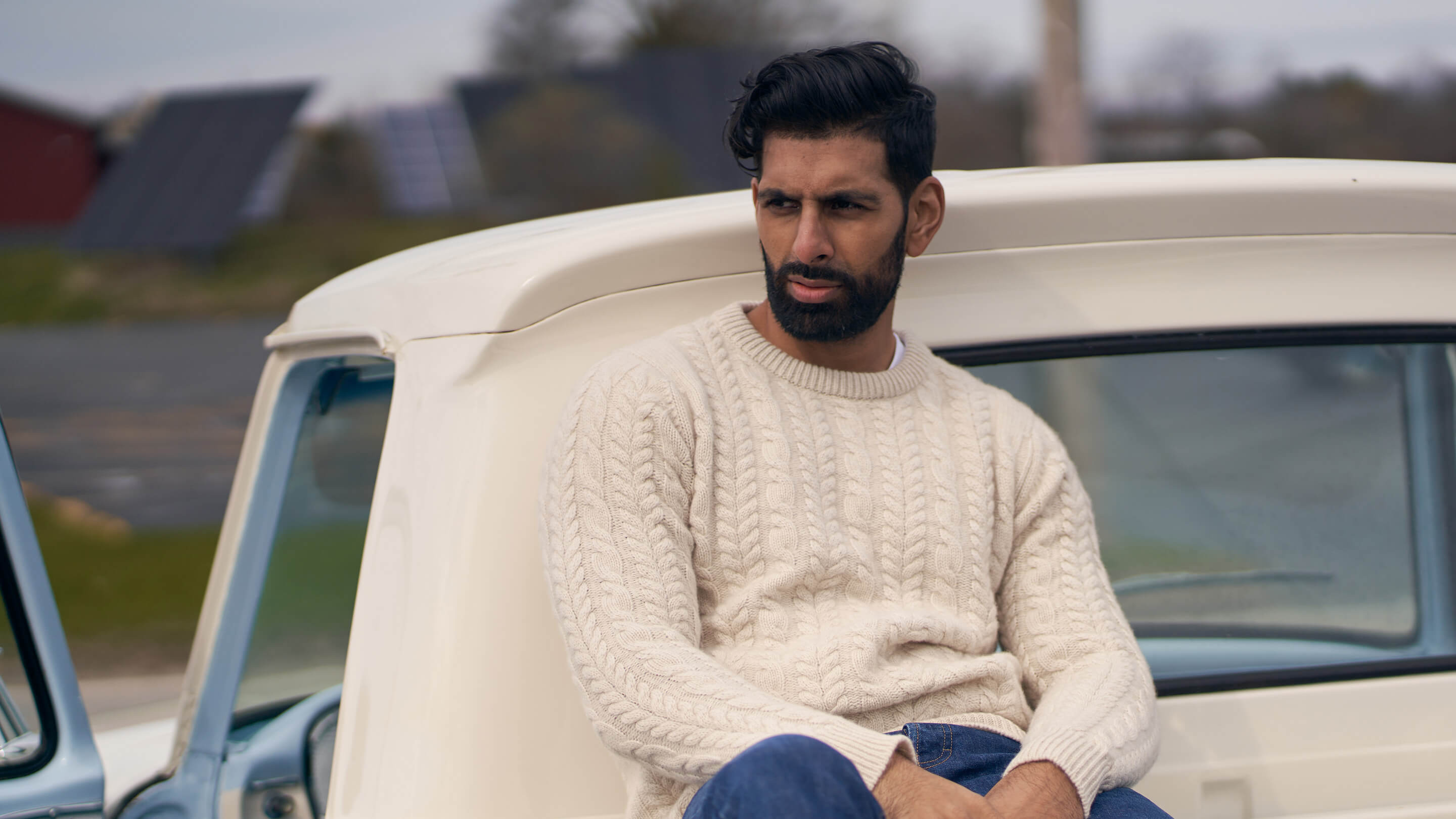 Billie Todd Cashmere Four-ply Aran Crew - Natural