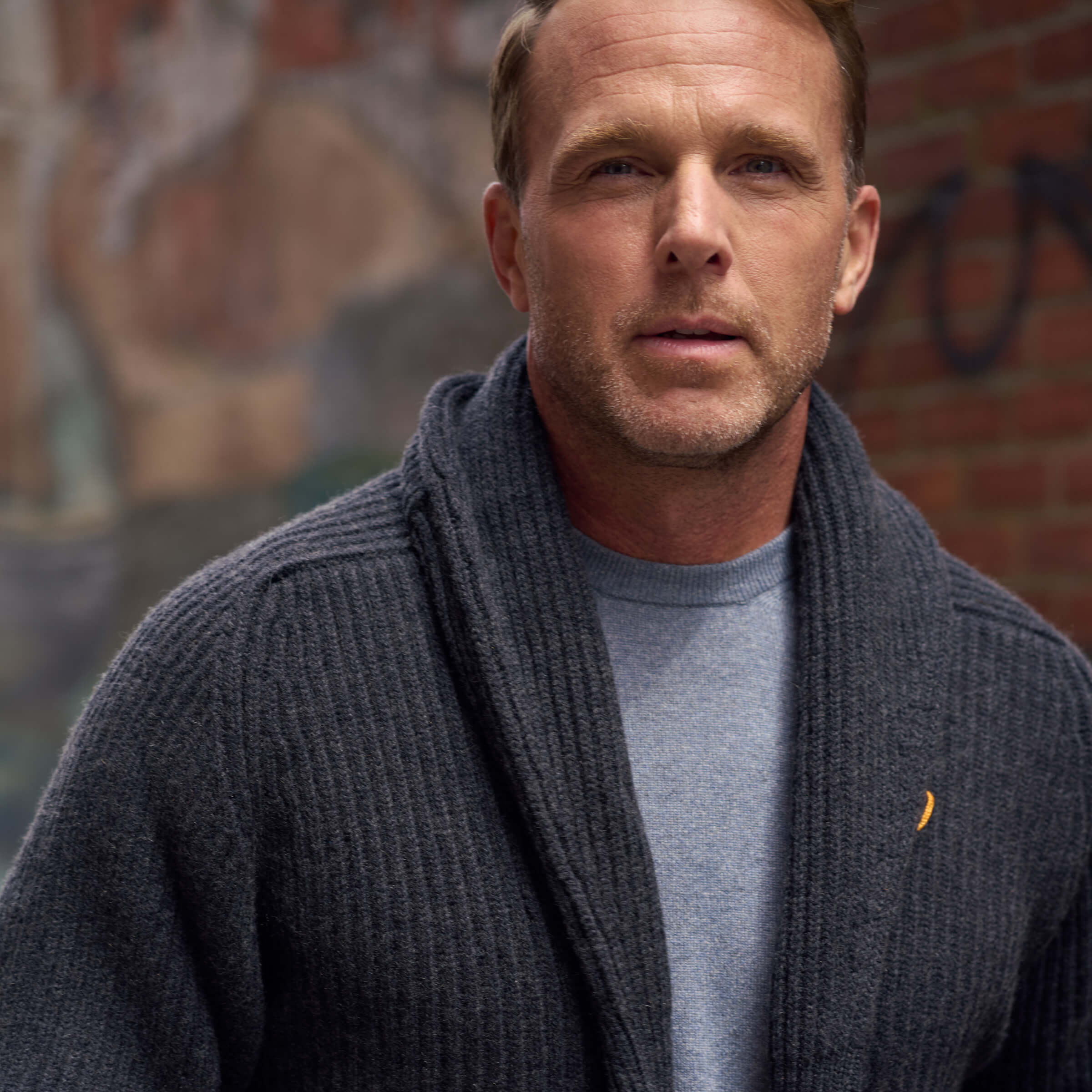 Billie Todd Eight-Ply Cashmere Shawl Cardigan Made in Scotland #color_charcoal