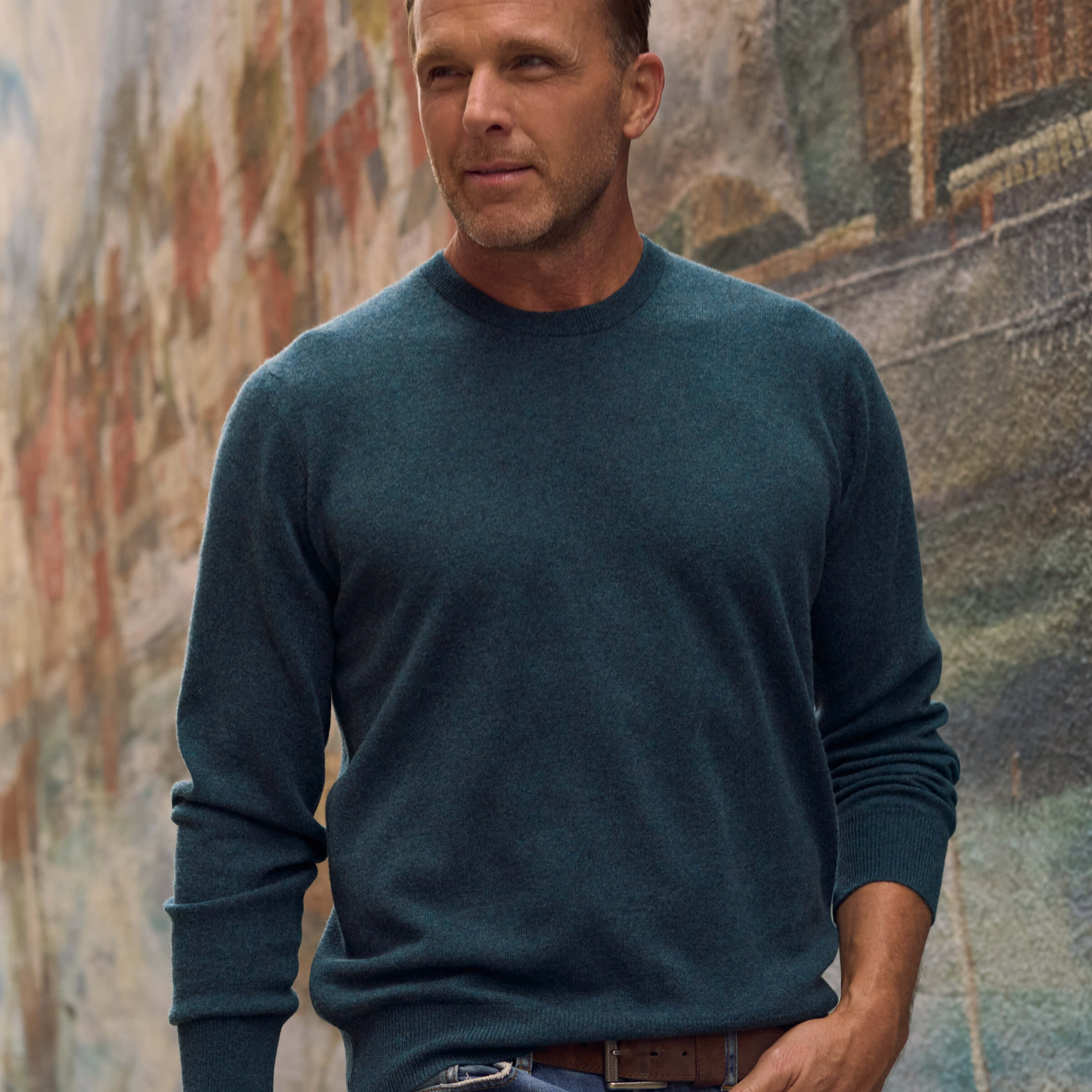 Billie Todd Two Ply Cashmere Crewneck Made in Scotland #color_lugano