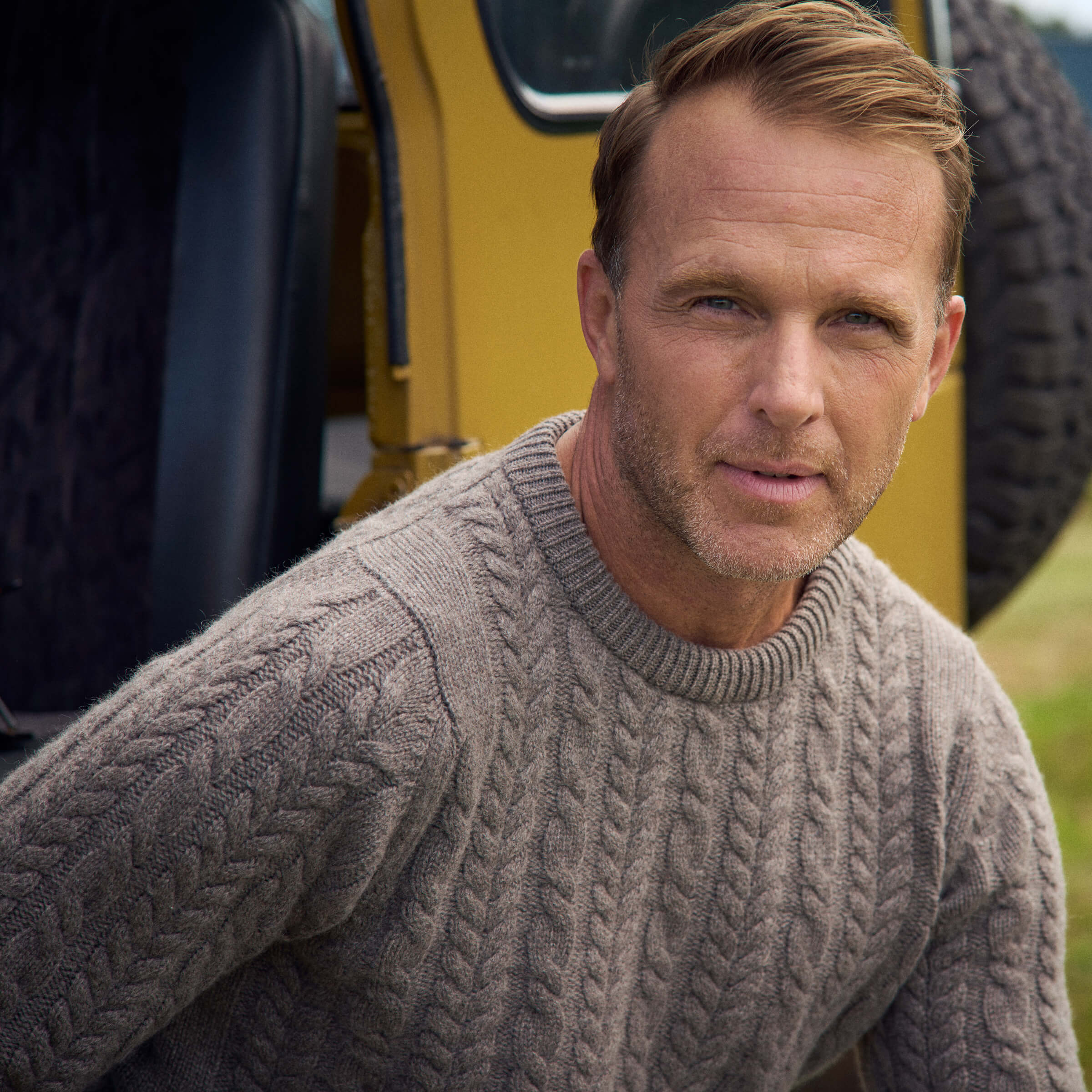 Billie Todd 100% Cashmere Aran Crewneck Made in Scotland#color_elk