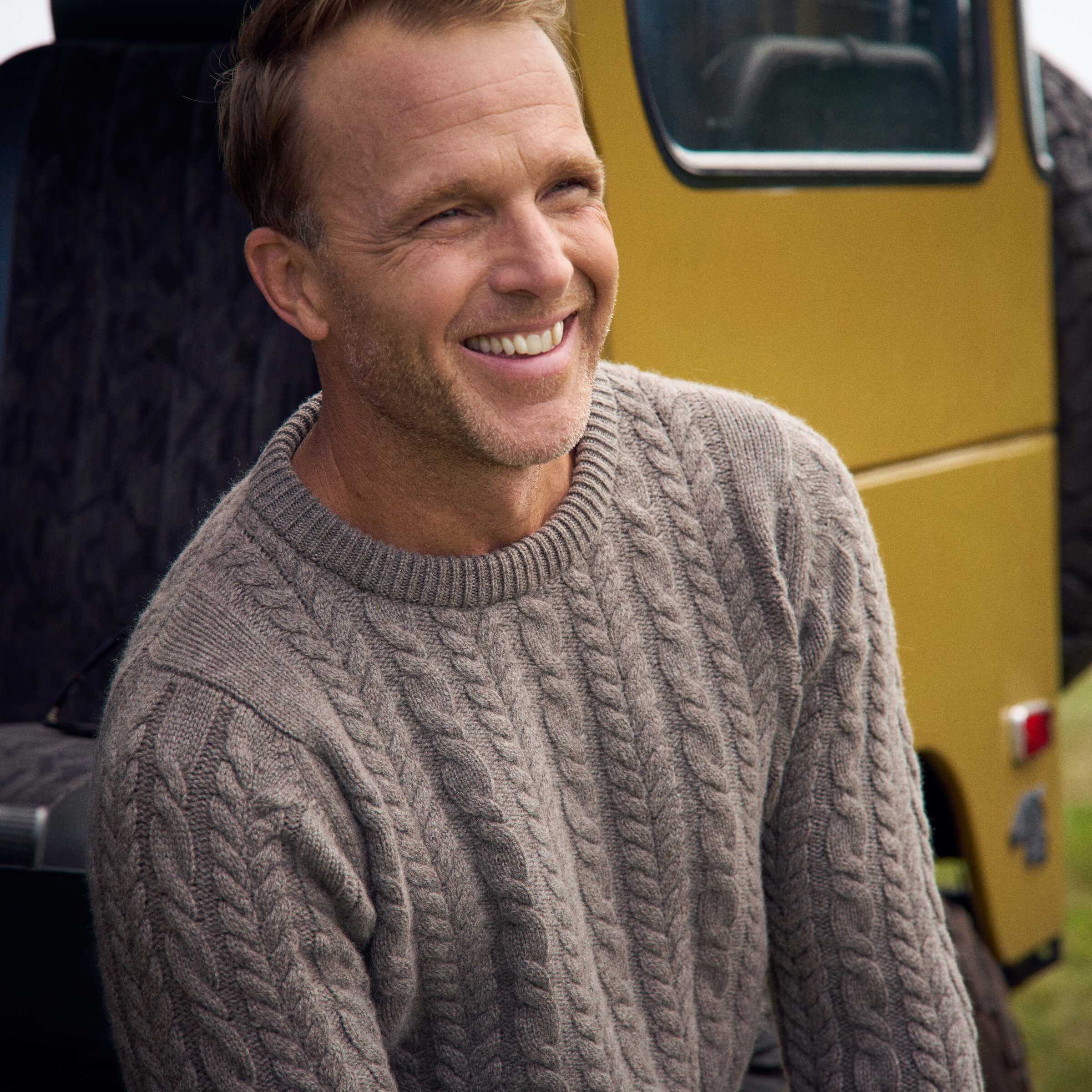 Billie Todd 100% Cashmere Aran Crewneck Made in Scotland#color_elk