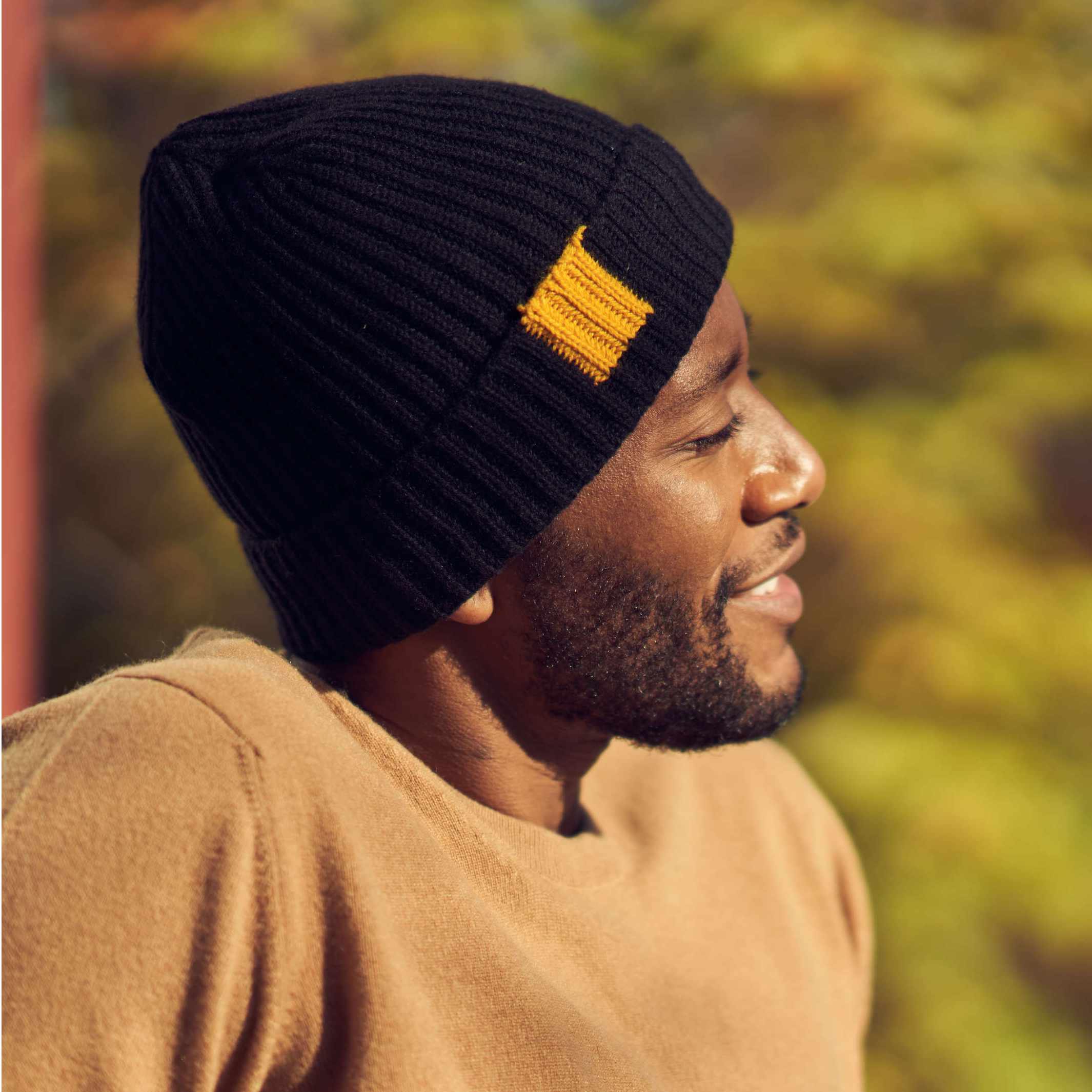 Billie Todd 100% Cashmere Beanie Black#color_black