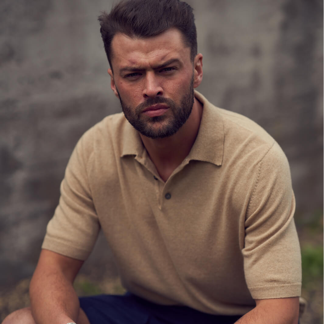 Billie Todd Cashmere Cotton Polo Sandstorm#color_sandstorm