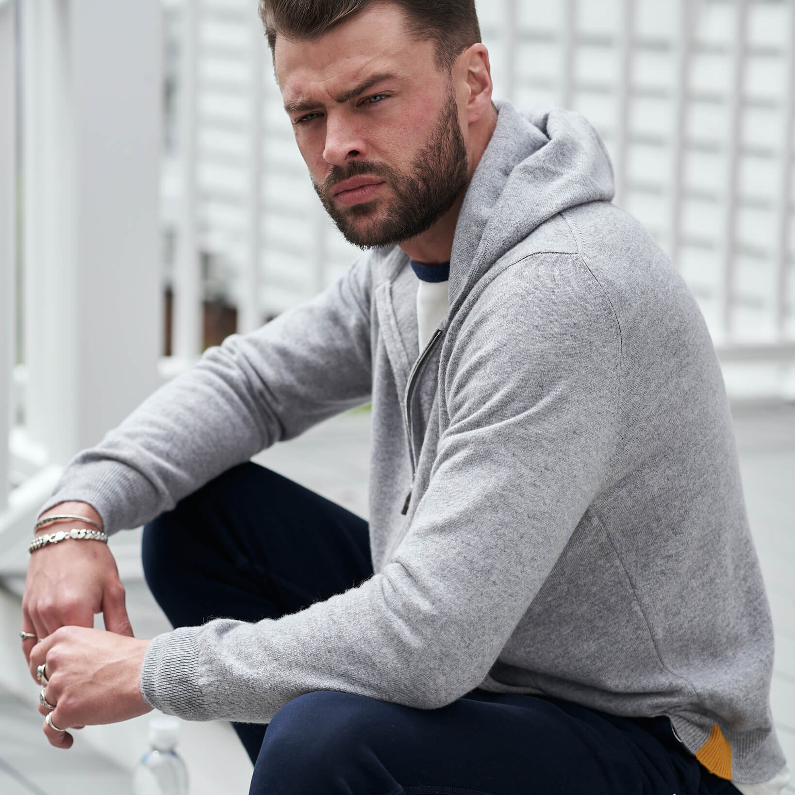 Billie Todd 100% Cashmere Hoodie in Twine Made in Scotland #color_felt-grey