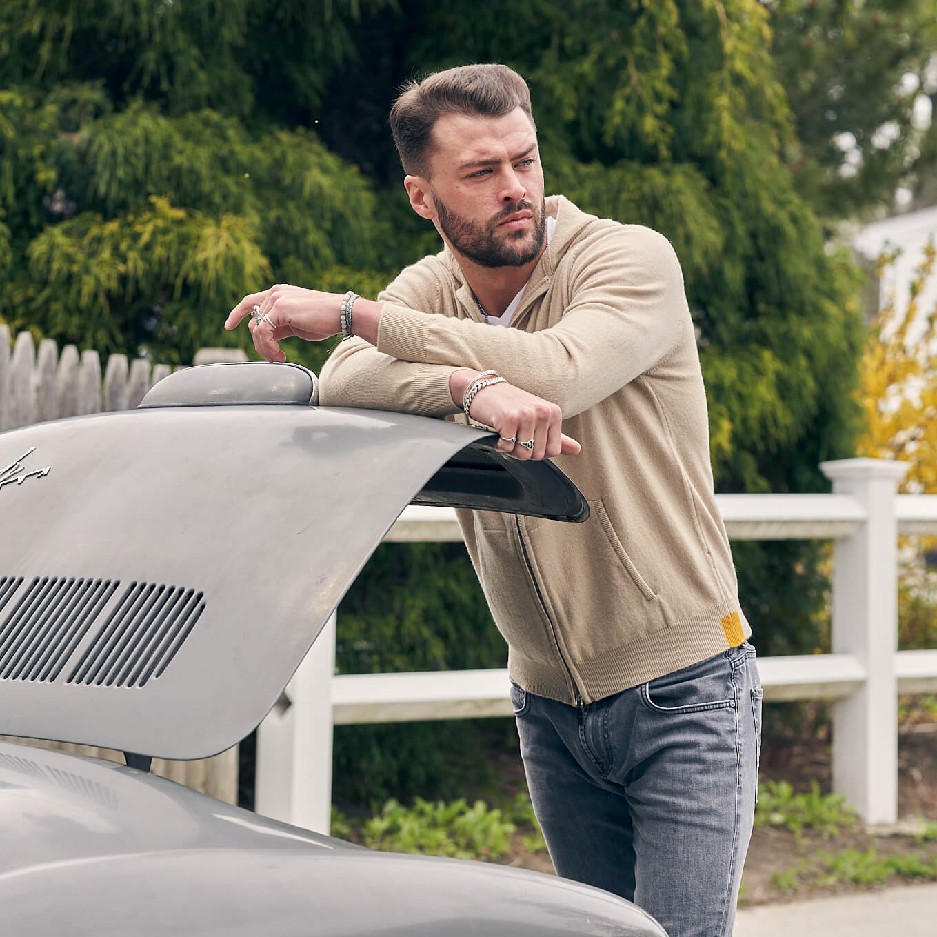 Billie Todd 100% Cashmere Hoodie in Twine Made in Scotland #color_twine