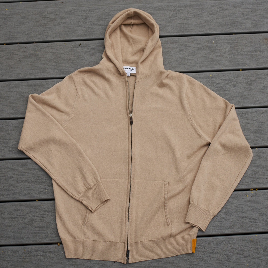Billie Todd 100% Cashmere Hoodie in Twine Made in Scotland #color_twine