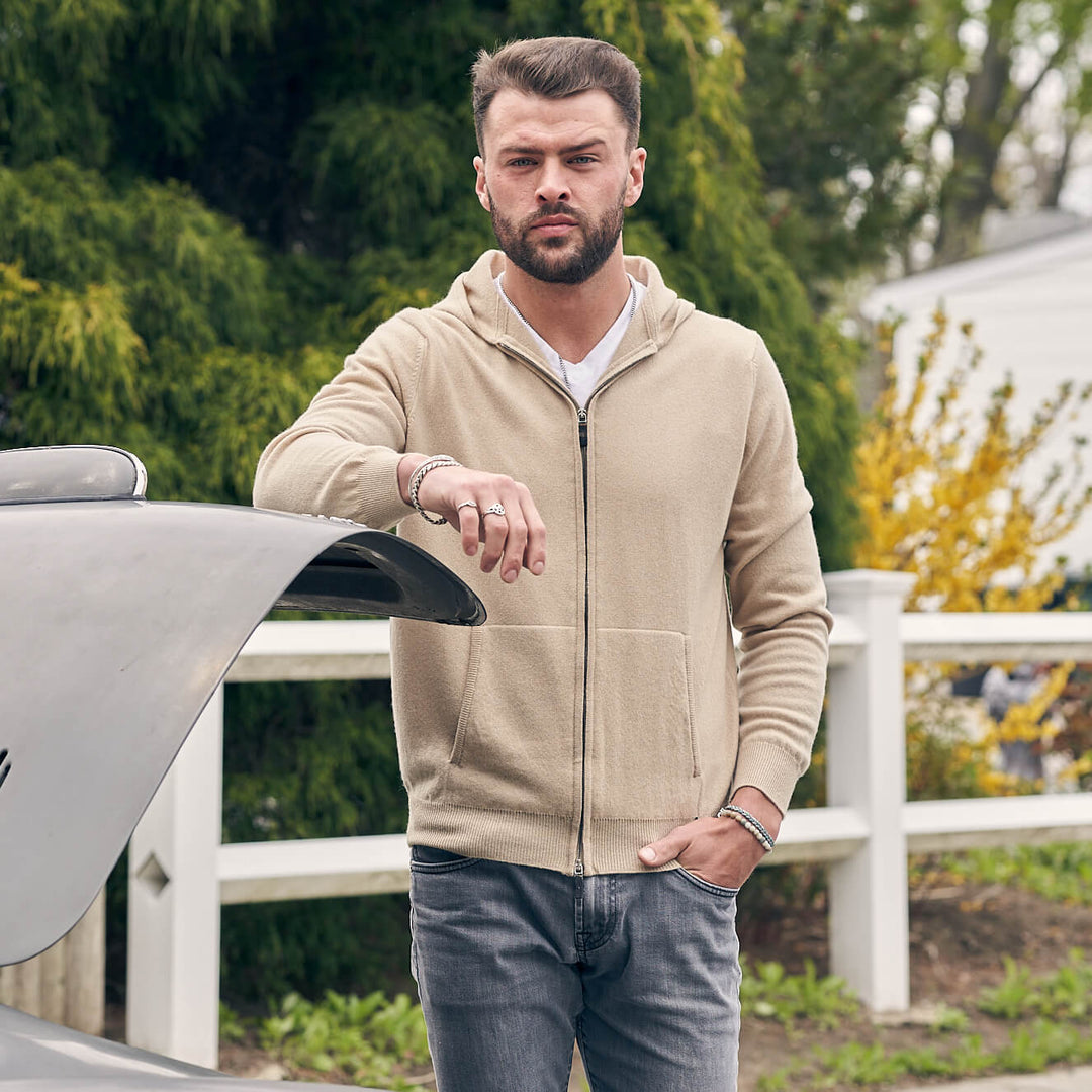 Billie Todd 100% Cashmere Hoodie in Twine Made in Scotland #color_twine