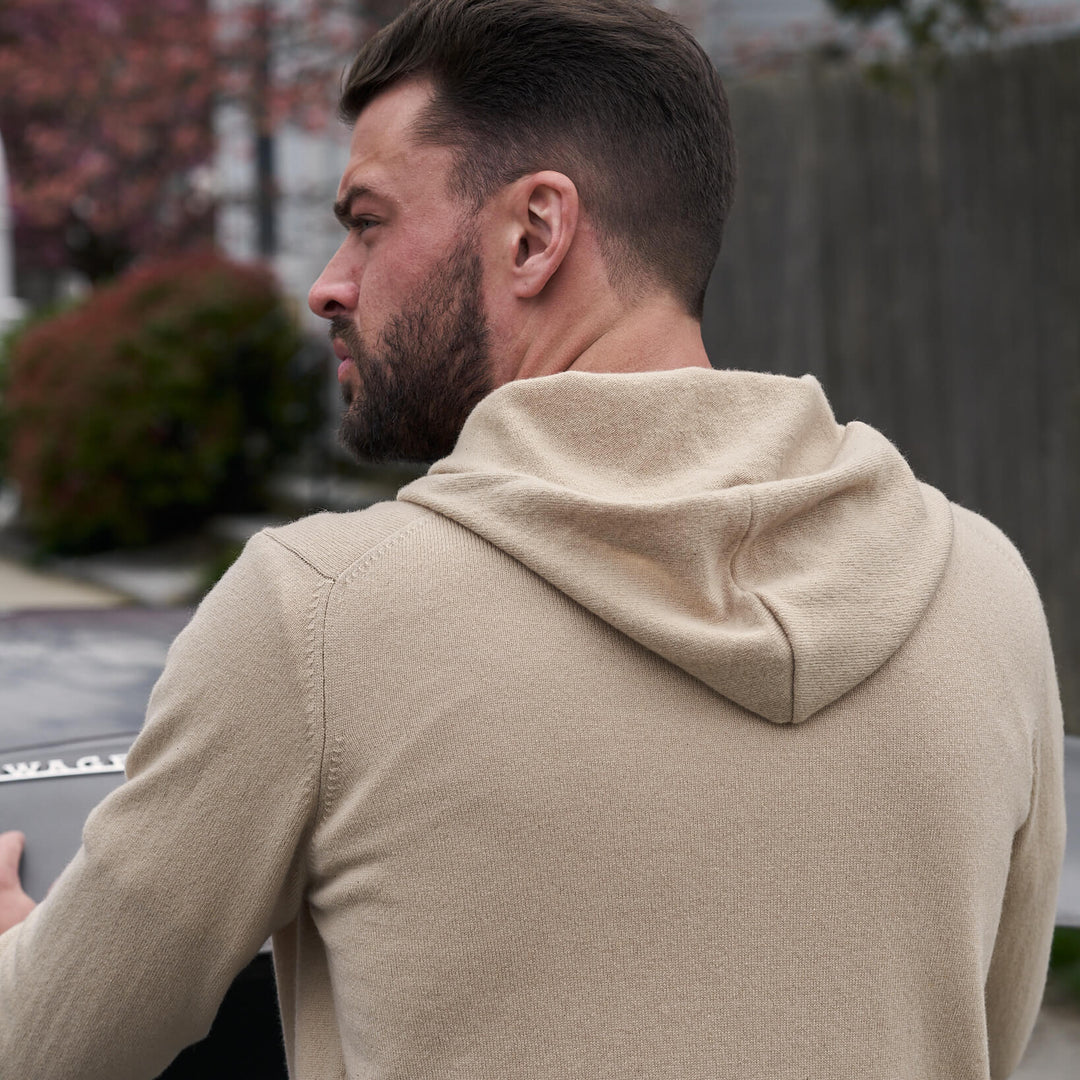 Billie Todd 100% Cashmere Hoodie in Twine Made in Scotland #color_twine