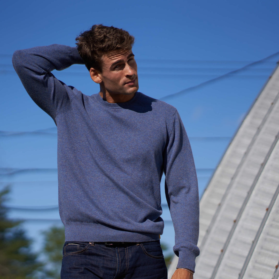 Billie Todd Two Ply Cashmere Crewneck Made in Scotland #color_castle