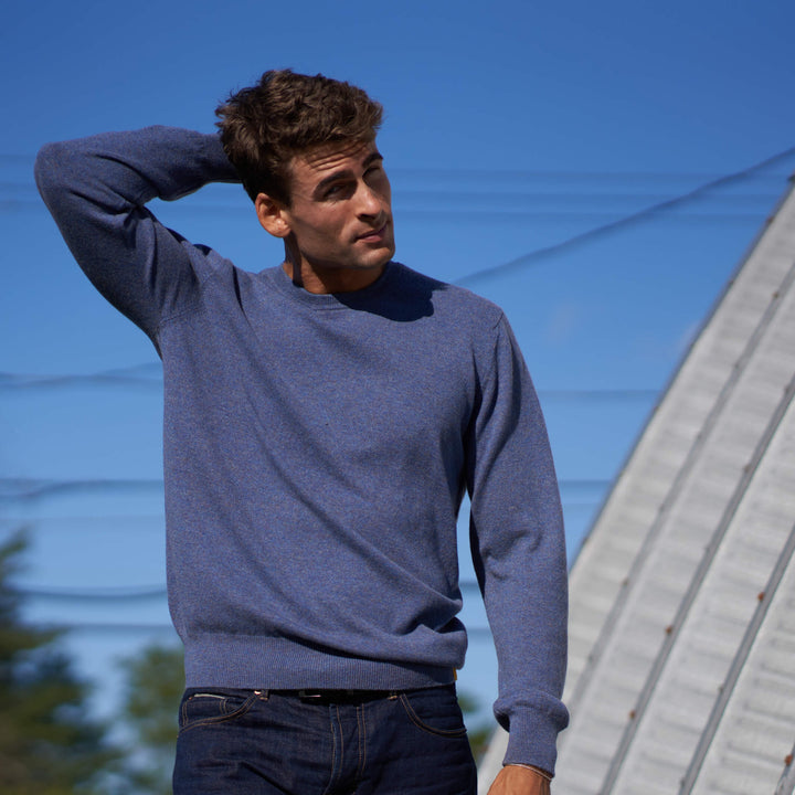 Billie Todd Two Ply Cashmere Crewneck Made in Scotland #color_castle
