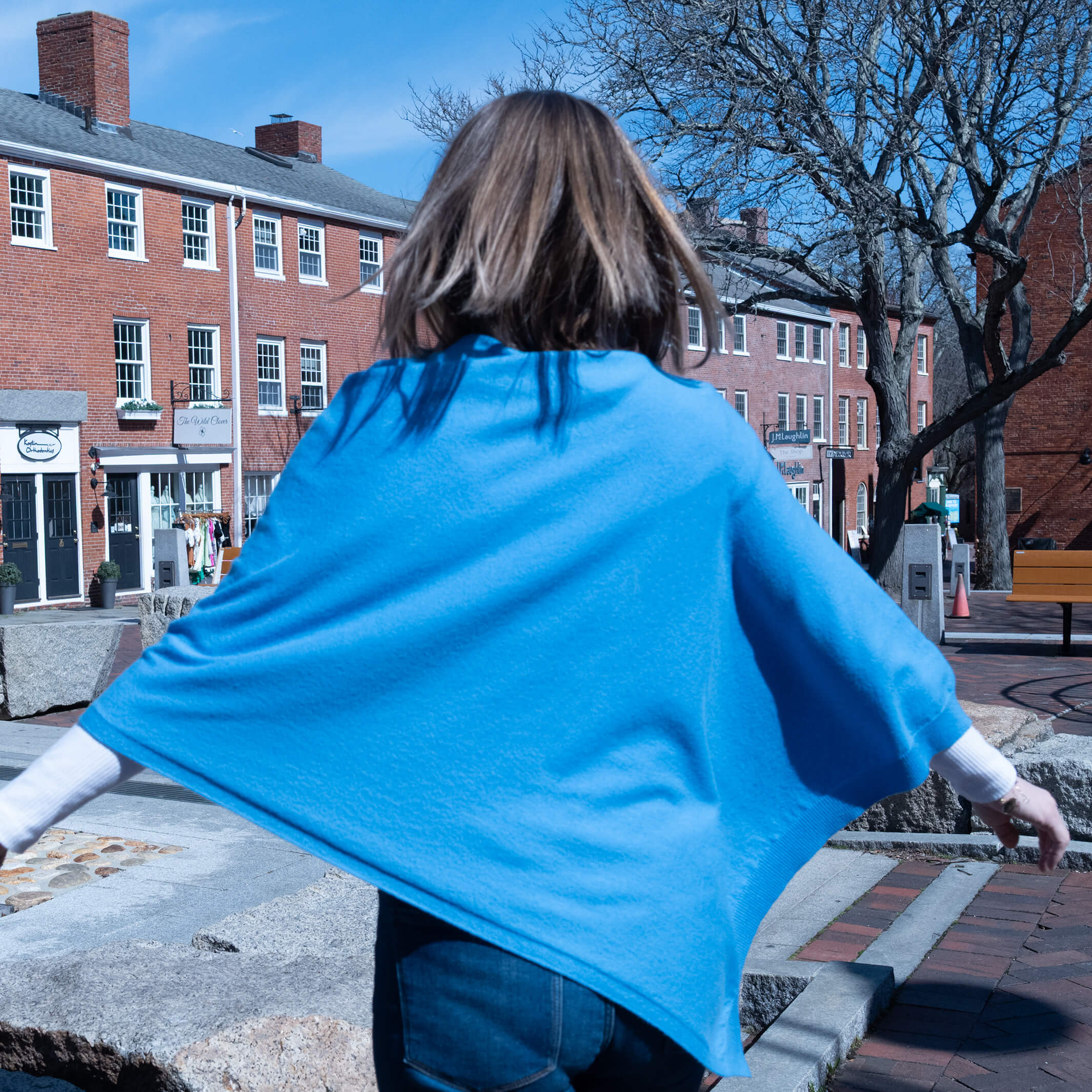 Billie Todd Two-Ply Cashmere Shawl Made in Scotland #color_saxon