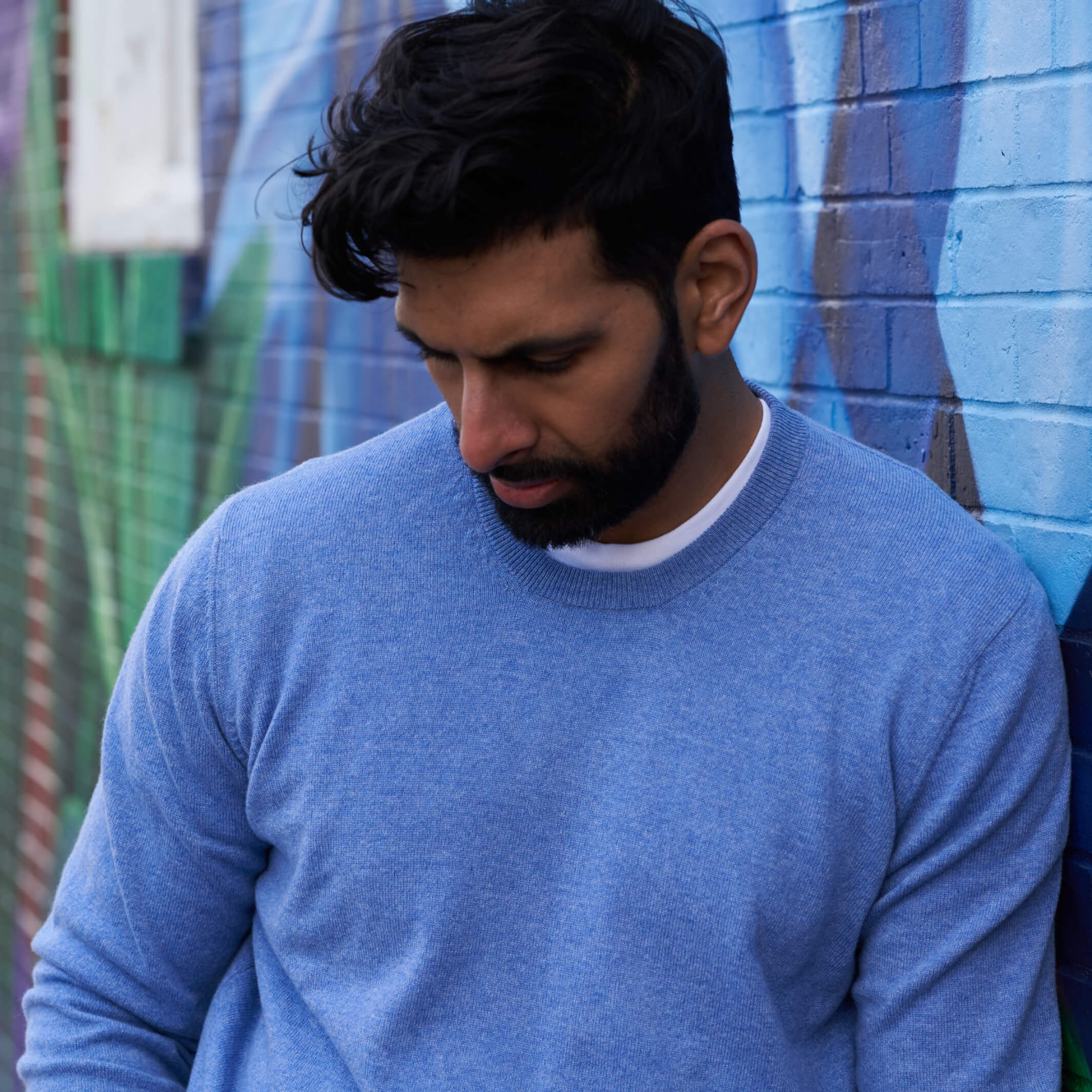 Billie Todd Two Ply Cashmere Crewneck Made in Scotland #color_stitch