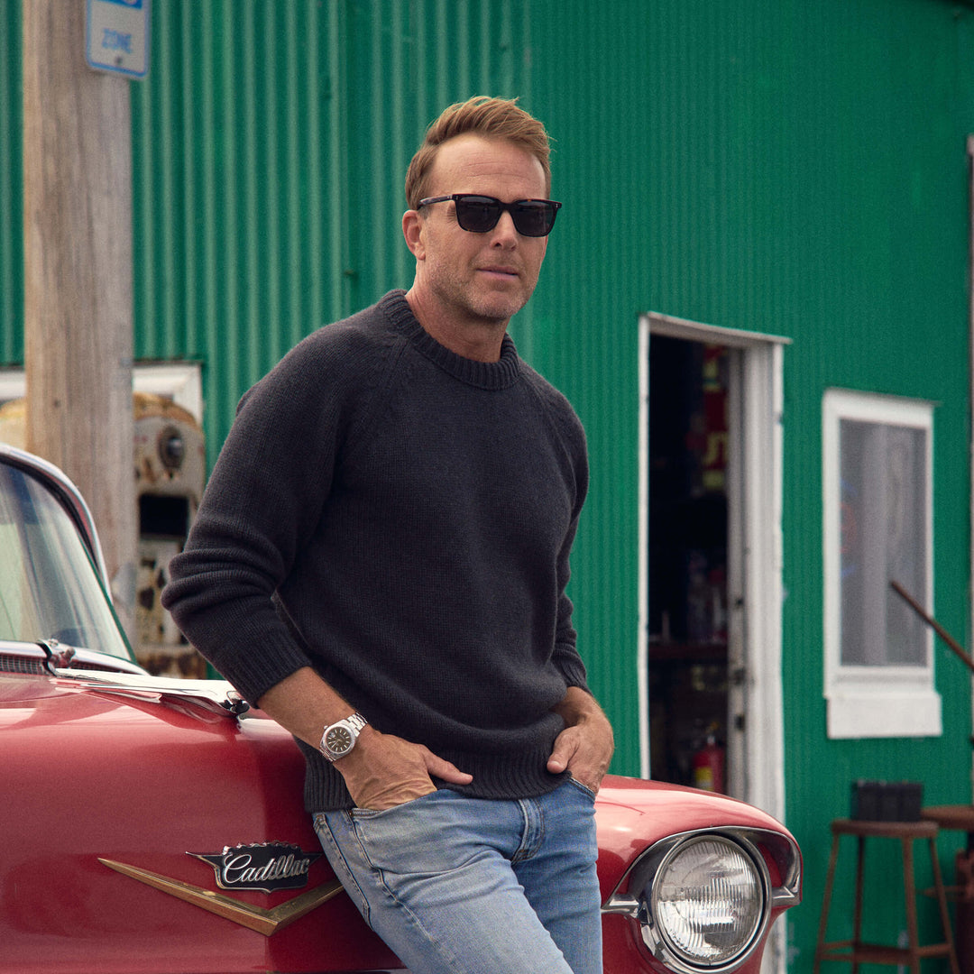 Ewan Scottish Cashmere Sweater in Peat