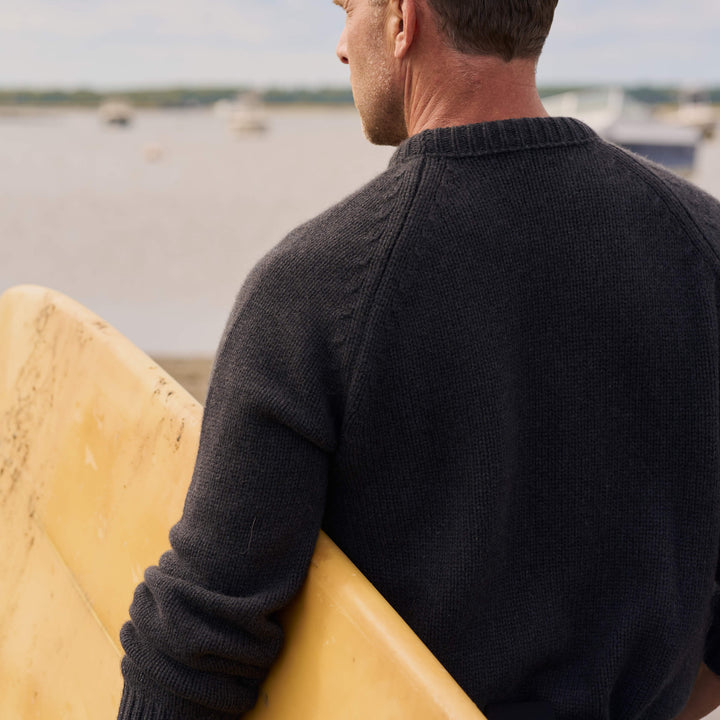 Ewan Scottish Cashmere Sweater in Peat Back