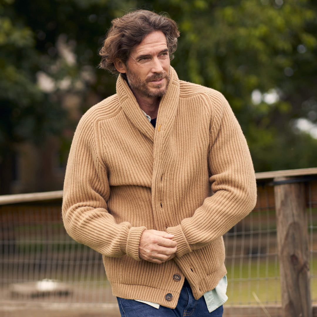 The Bruce 8-Ply Cashmere Shawl Cardigan