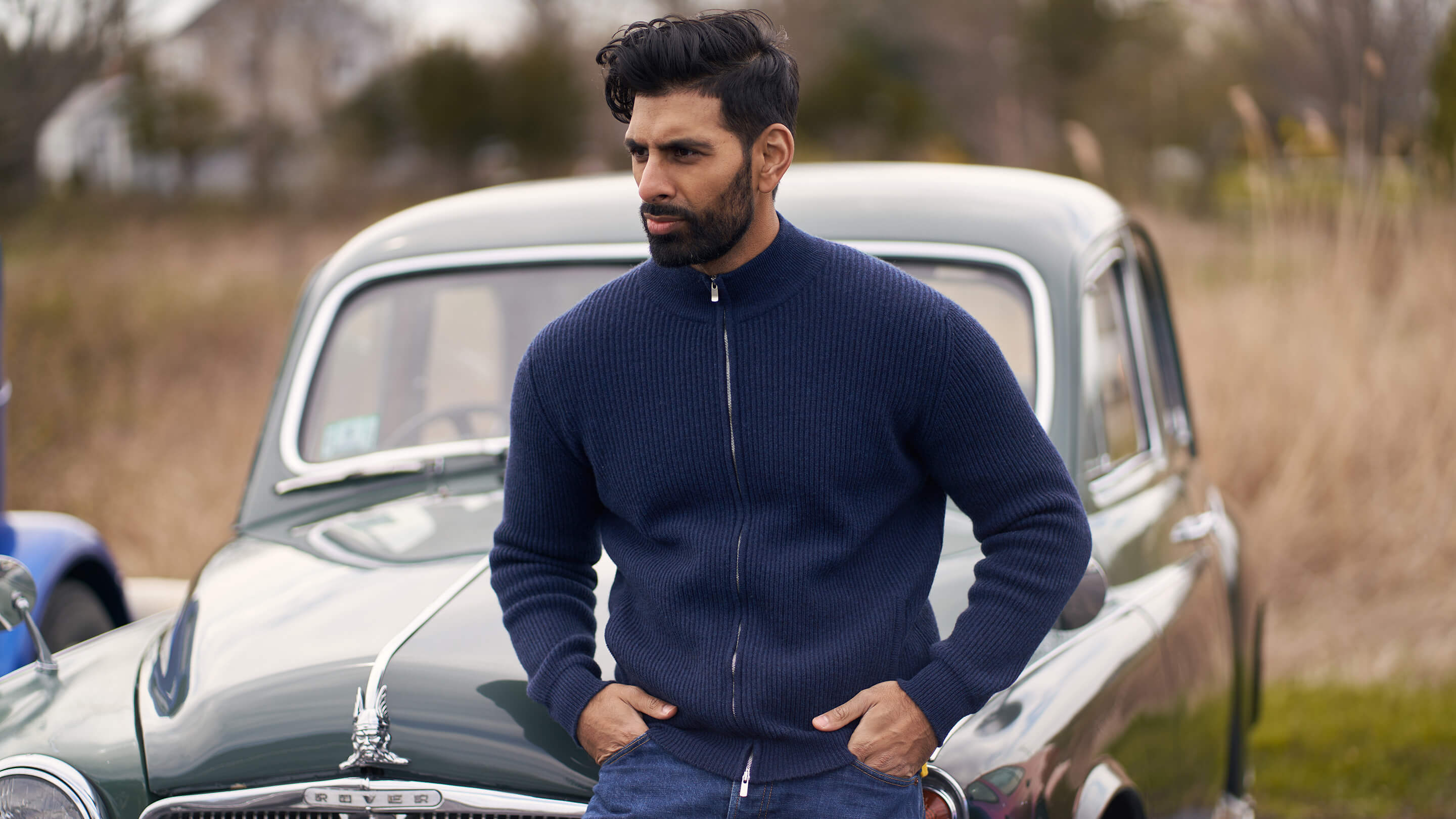 Billie Todd Four-ply Cashmere  Full-zip -Inkwell