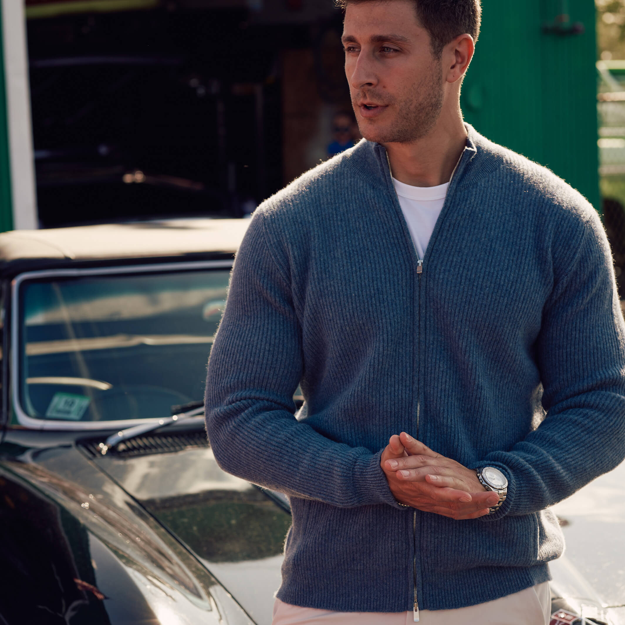 Billie Todd 100% Cashmere Four-Ply Full Zip Twill#color_twill