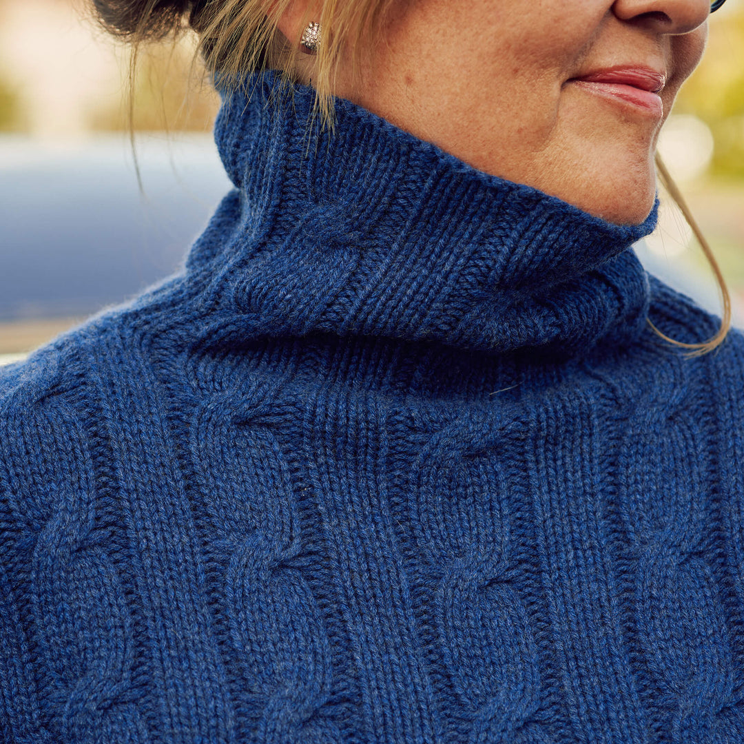 Billie Todd 100% Cashmere Four-Ply Funnel Neck Indigol#color_indigo