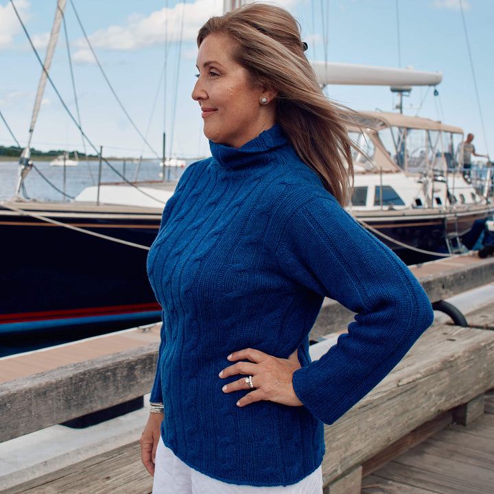 Billie Todd 100% Cashmere Four-Ply Funnel Neck Indigol#color_indigo