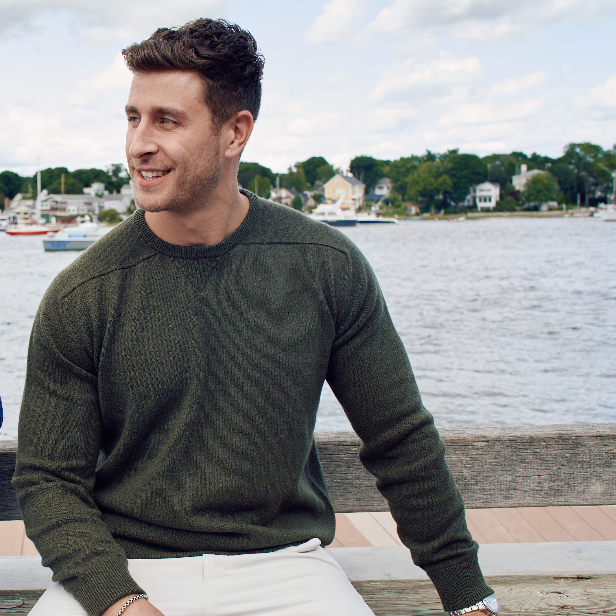 Loden 4-Ply Cashmere Sport Crewneck – Made in Scotland – Billie Todd