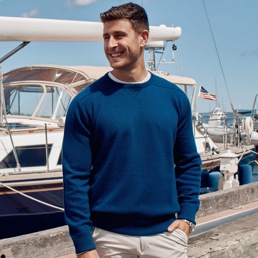 Billie Todd 100% Cashmere Four-Ply Sweatshirt Made in Scotland#color_naval-jack