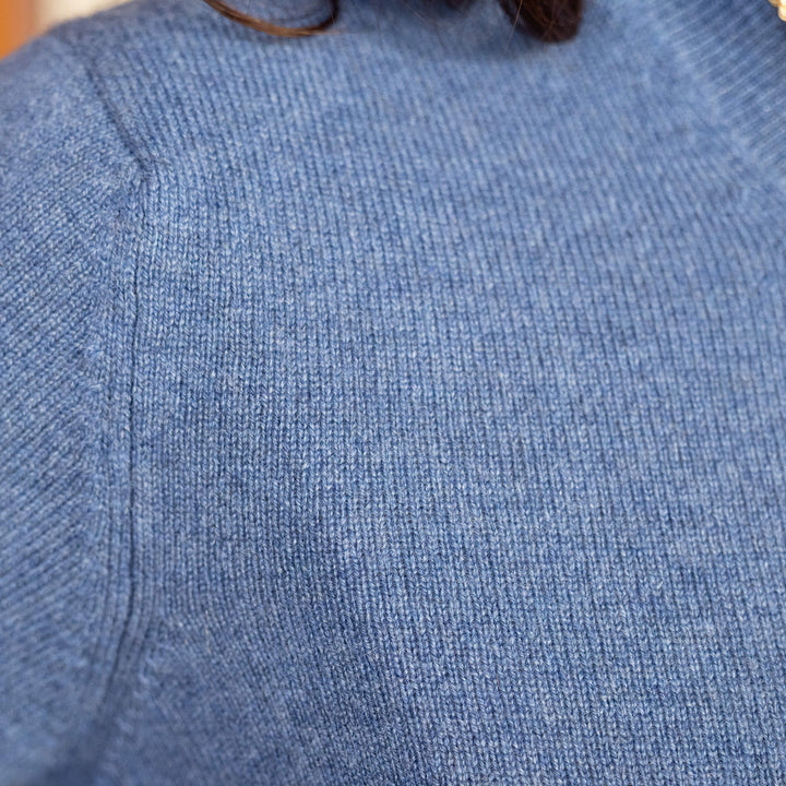 Billie Todd 100% Cashmere Two-Ply Crewneck #color_loch-blue