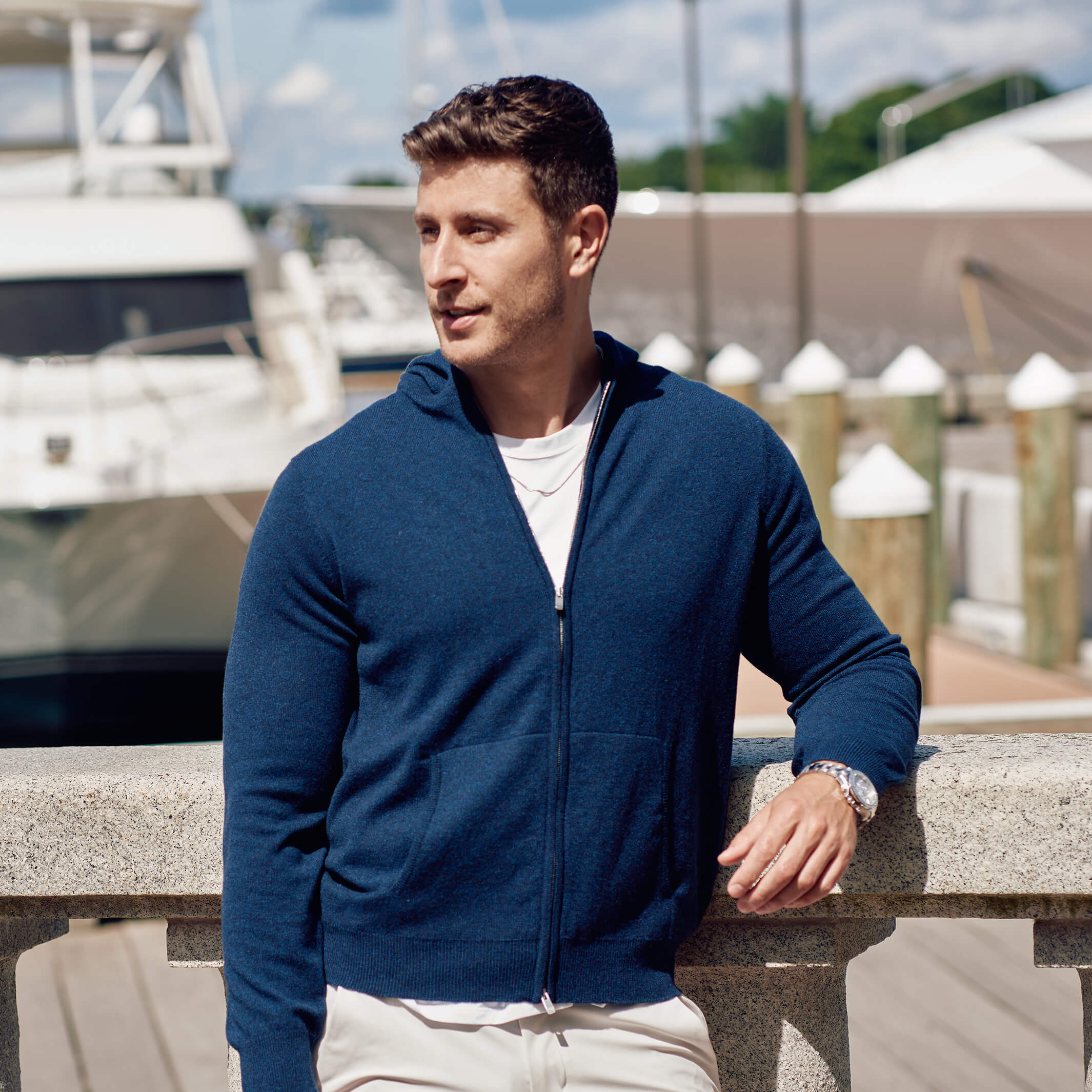 Billie Todd 100% Cashmere Hoodie Ink Well#color_ink well