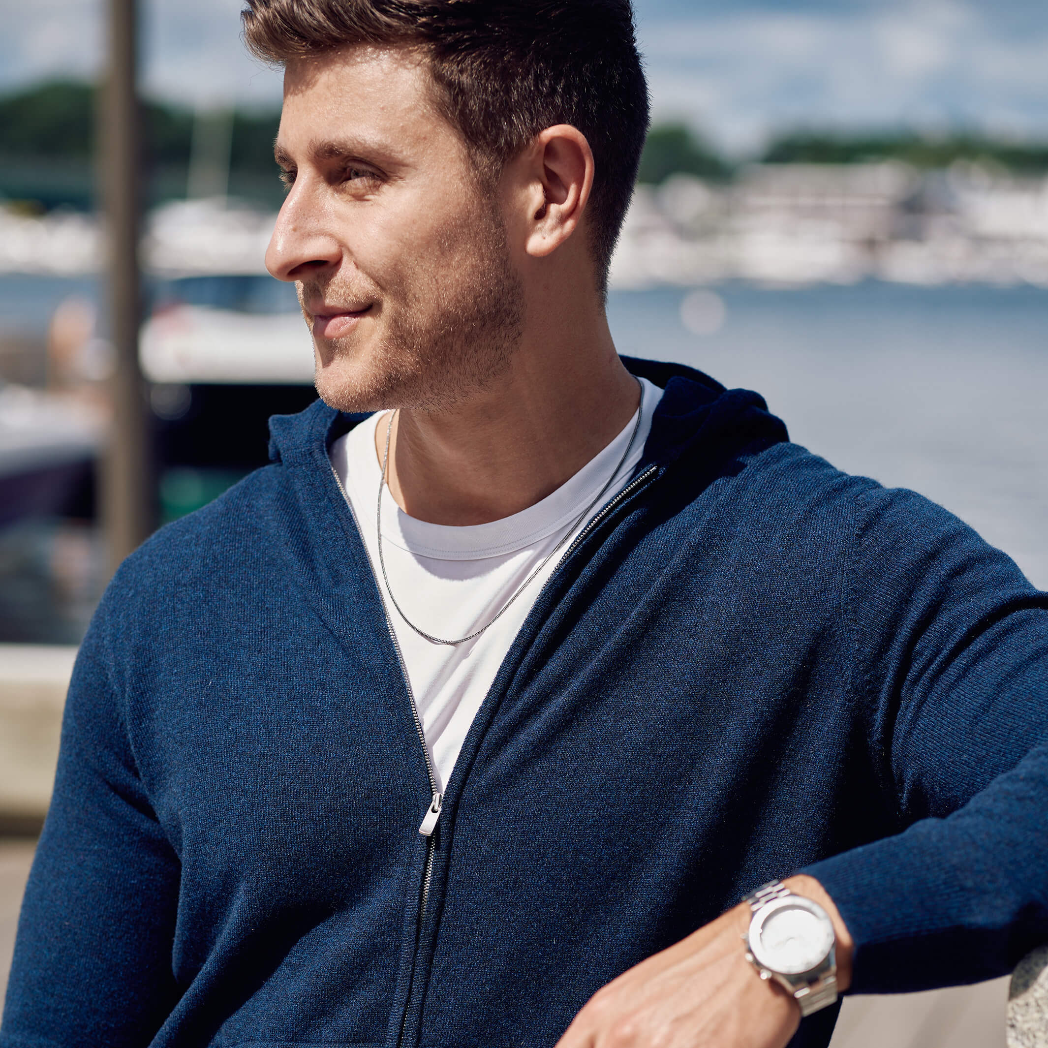 Billie Todd 100% Cashmere Hoodie Ink Well#color_ink well