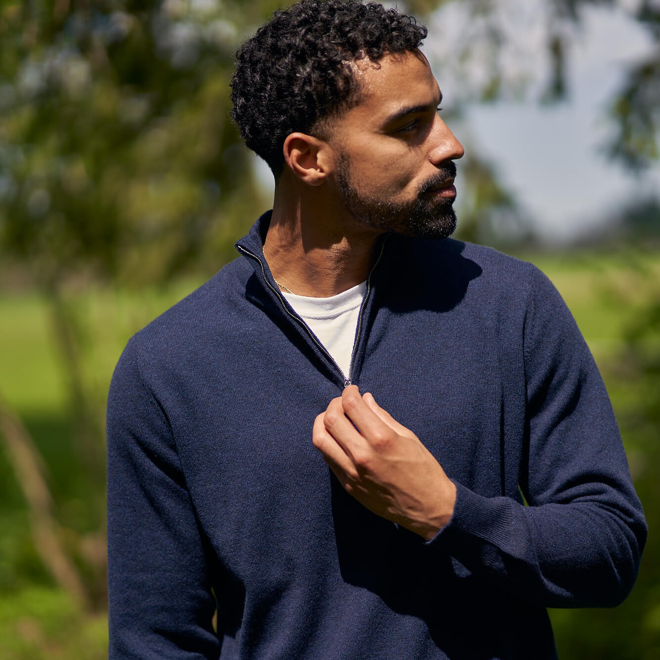 Mens zip clearance cashmere sweater