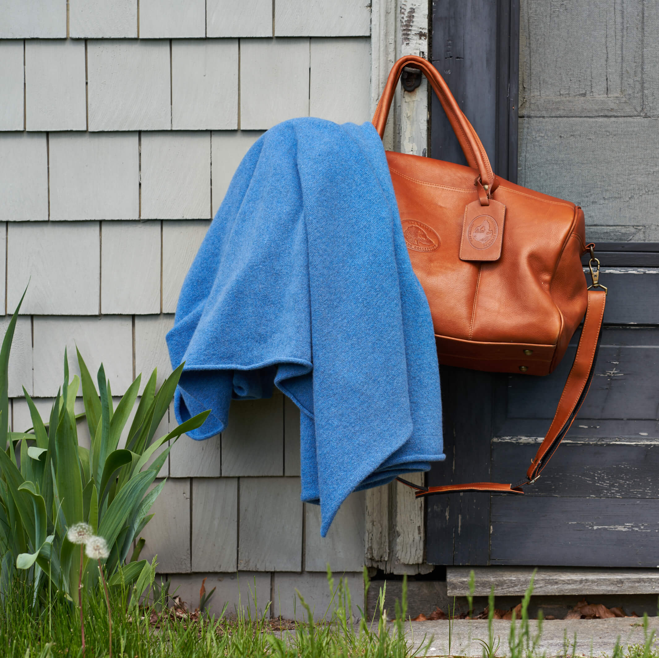 Billie Todd Four-Ply Cashmere Shawl Wrap Made in Scotland #color_mallaig-blue