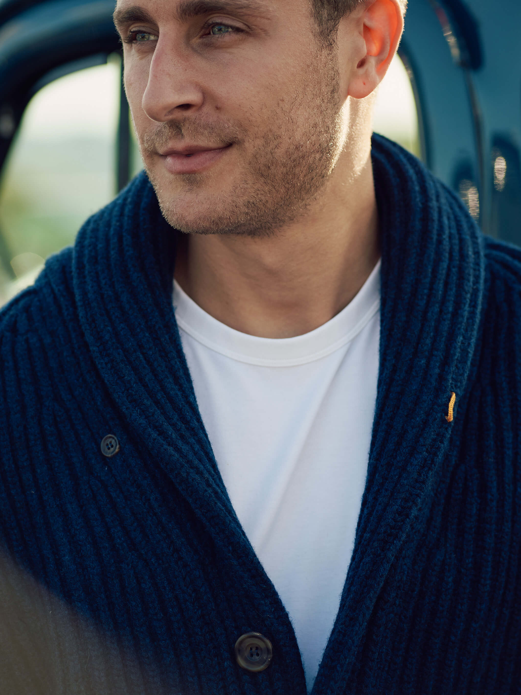 Billie Todd Llambswool Eight-Ply Shawl Cardigan Cosmos