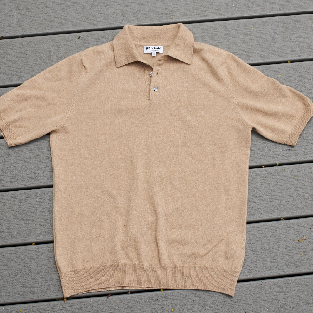 Billie Todd Cashmere Cotton Polo Sandstorm#color_sandstorm