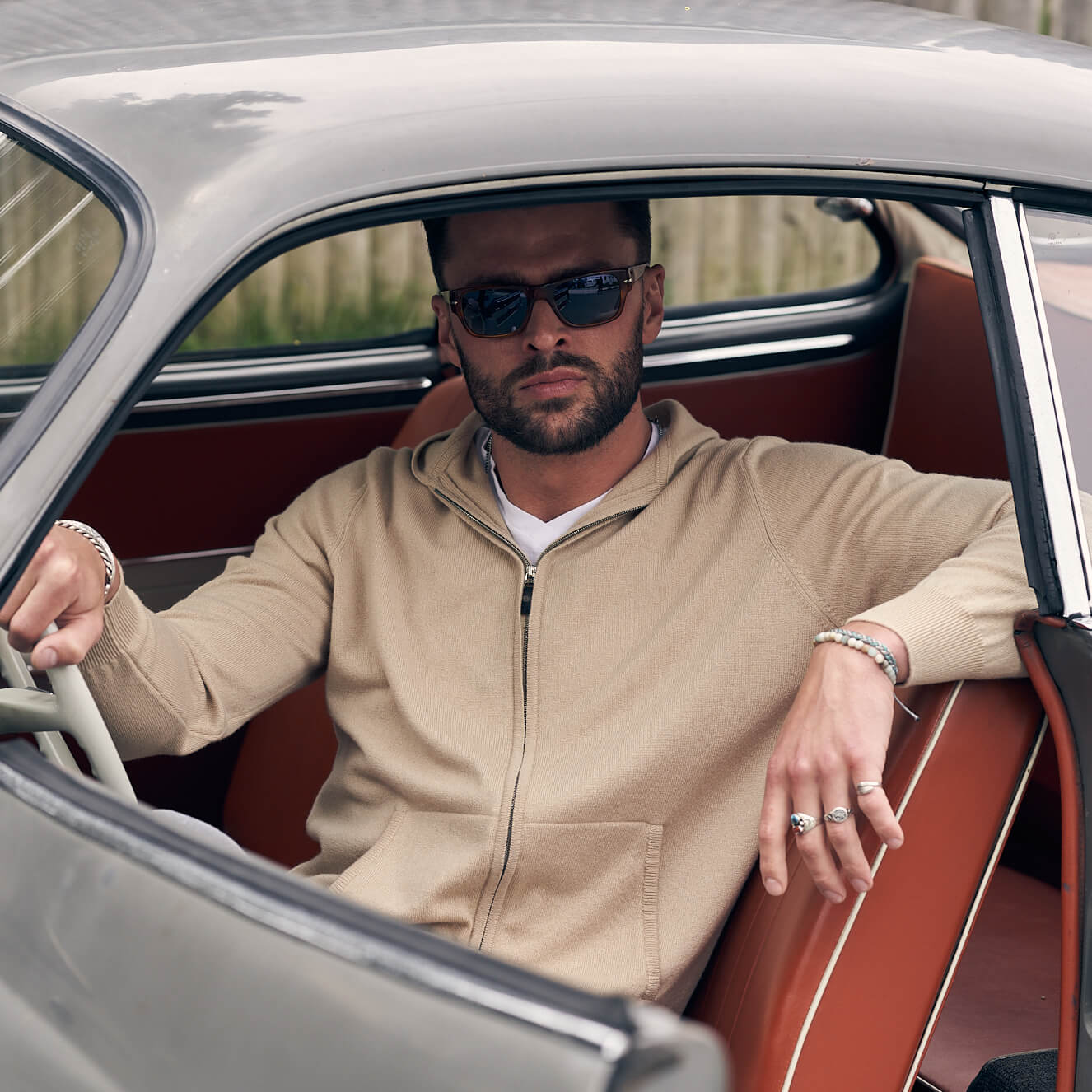 Billie Todd 100% Cashmere Hoodie in Twine Made in Scotland #color_twine