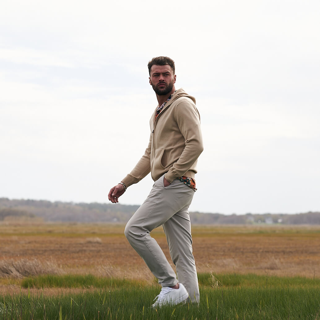 Billie Todd 100% Cashmere Hoodie in Twine Made in Scotland #color_twine