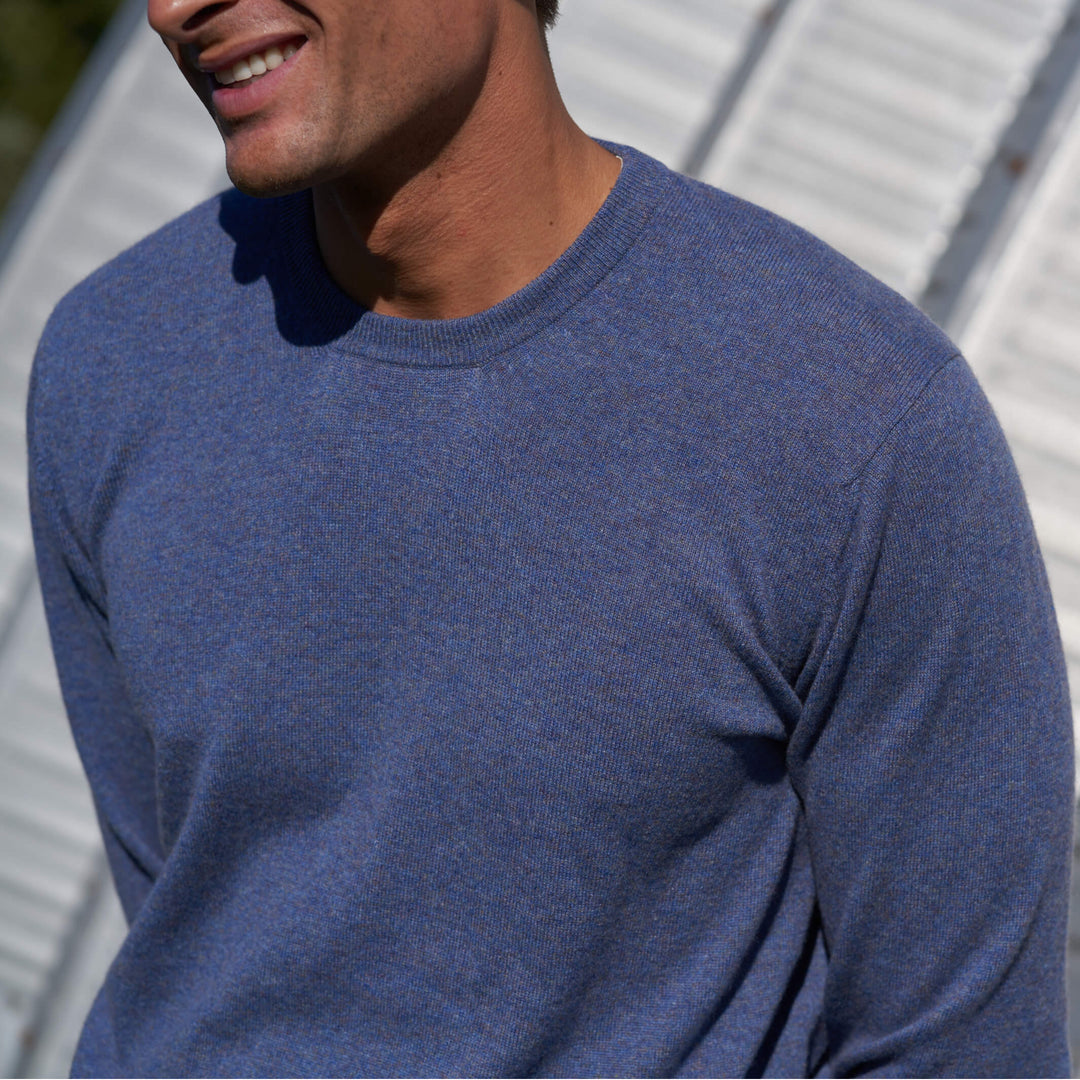 Billie Todd Two Ply Cashmere Crewneck Made in Scotland #color_castle