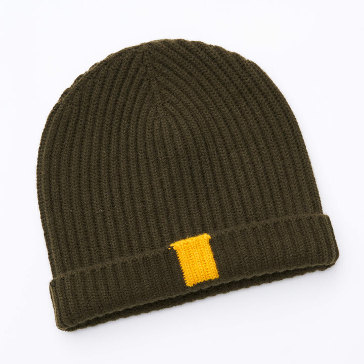 The George 8 Ply Cashmere Beanie - Billie Todd #color_olive-green