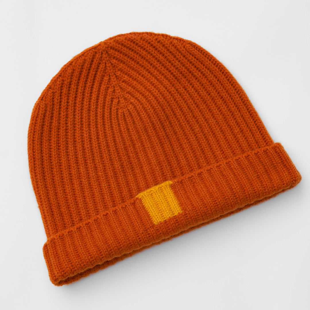 The George 8 Ply Cashmere Beanie - Billie Todd #color_spice